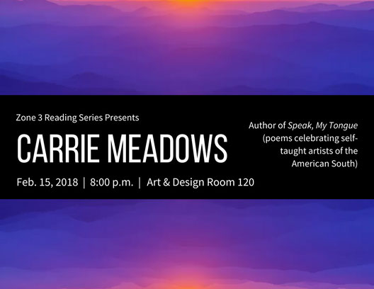 Carrie Meadows reading poster